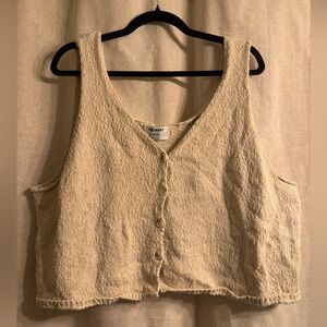 Old Navy Women's Cream Textured Crop Top